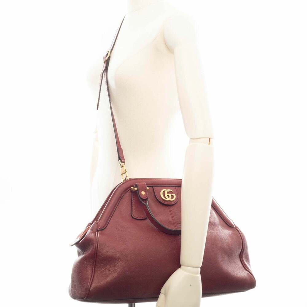 GUCCI Red Leather Shoulder Bag - Picture 11 of 16